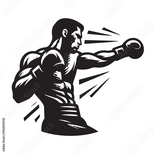 Silhouette Designs of Fierce Boxers
