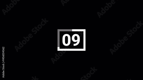 15 seconds countdown timer animation from 15seconds to 0 seconds with alpha channel , 15 second countdown timer on a transparent background.	