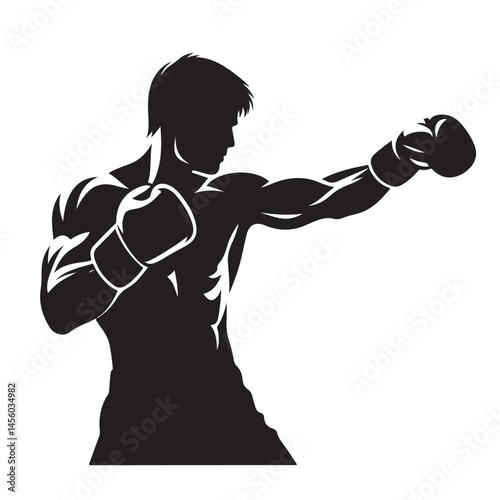 Silhouette Designs of Fierce Boxers