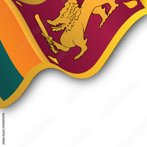 Waving Sri Lanka National Flag Vector | Happy Independance day background