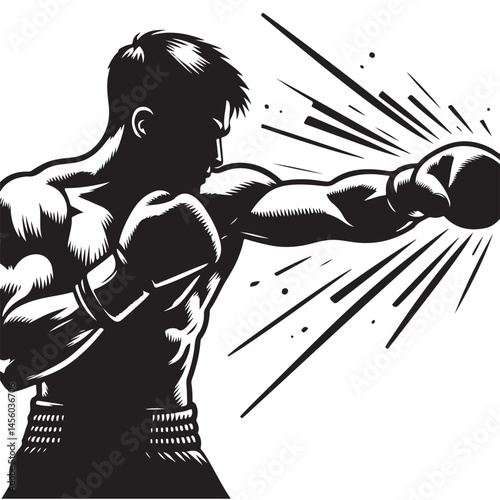 Silhouette Designs of Fierce Boxers