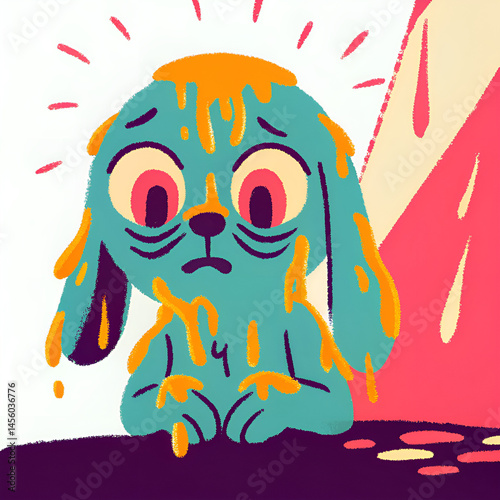 offended rabbit vector illustration