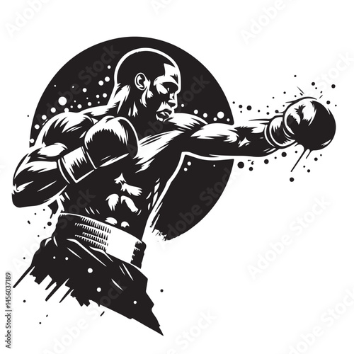 Silhouette Designs of Fierce Boxers