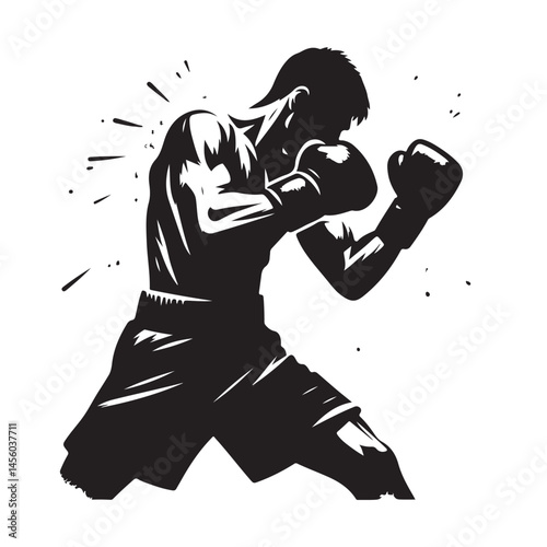 Silhouette Designs of Fierce Boxers