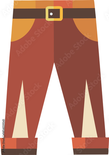A stylish vector art illustration featuring sleek leather pants, showcasing detailed texture, realistic shading, and modern fashion design elements.
