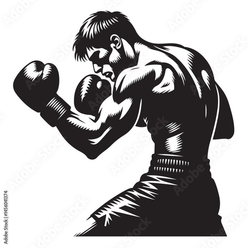 Silhouette Designs of Fierce Boxers