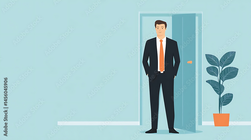 Obraz premium Mid-level job candidate anticipating about his performance post-interview (2)