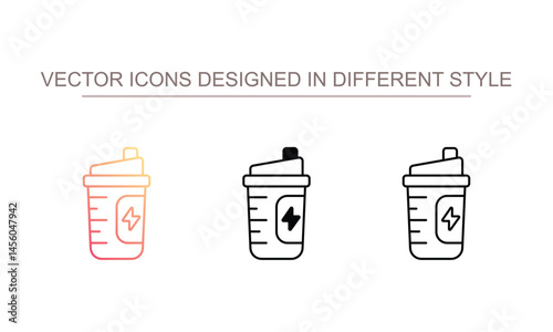 Protein Shake icon design with white background stock illustration