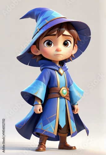 Depicting Minimalist chibi resolute mage character design