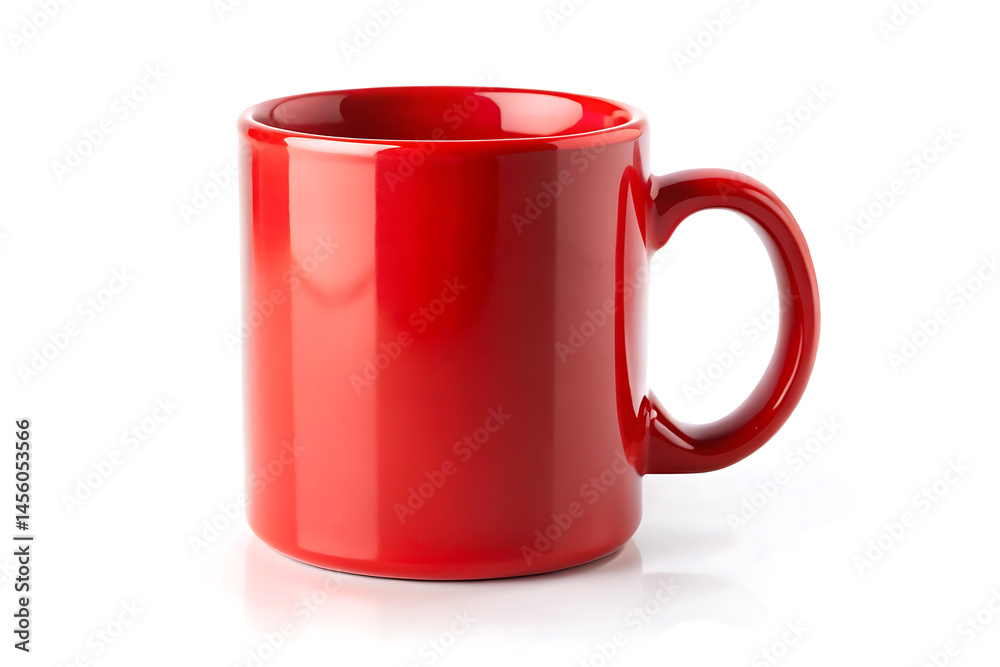 11 oz red empty Coffee Mug minimal design on a white background 11 oz red empty Coffee Mug minimal design on a white background
