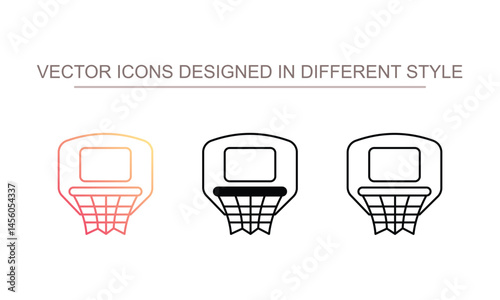 Basketball Hoop icon design with white background stock illustration