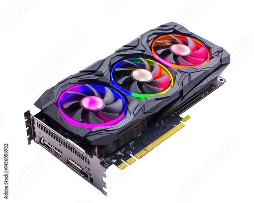 High-performance graphics card with RGB cooling fans