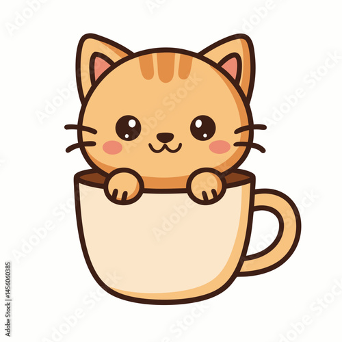 Cute kitten in a cup