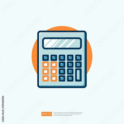 Simple Calculator Icon Illustration Representing Business Finance and Technology in a Minimalist Style