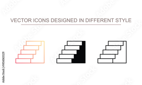 Stairs icon design with white background stock illustration