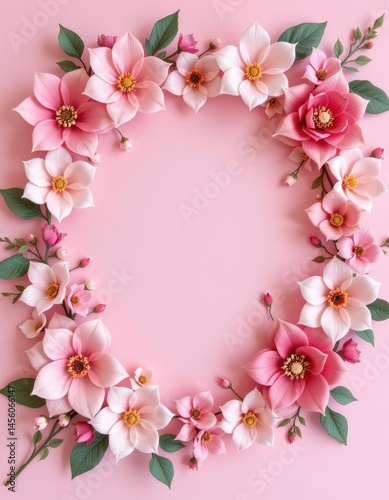 a beautiful floral arrangement featuring intricate paper flowers in various shades of pink, set against a soft pink background