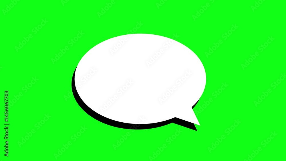 set of bubble chat messages on green screen. collection of chat bubbles or messages 4k bouncy animated bubble message. chroma key	