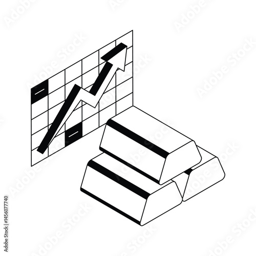 Here is an amazing isometric icon of financial assets