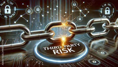 Cybersecurity Risk In Supply Chain Illustration