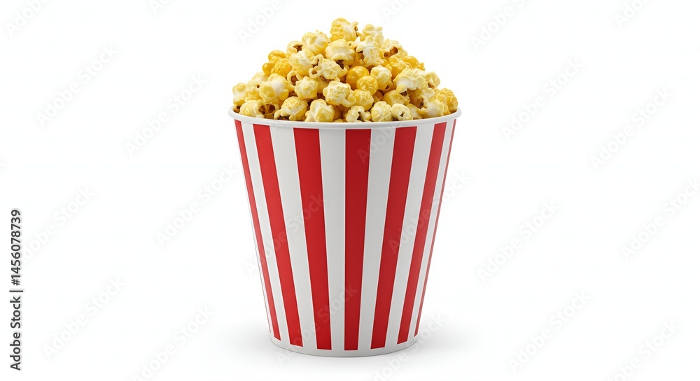 Popcorn Bucket Isolated on White Background