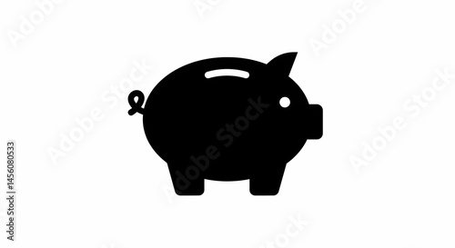 Piggy Bank Icon Isolated on White Background Savings Concept