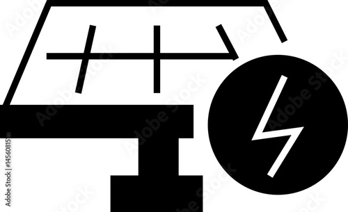 Solar panel icon. power energy. electricity Simple renewable energy solutions cells icon Home, roof pattern. Sun energy battery. environmentally friendly, editable stroke with transparent background