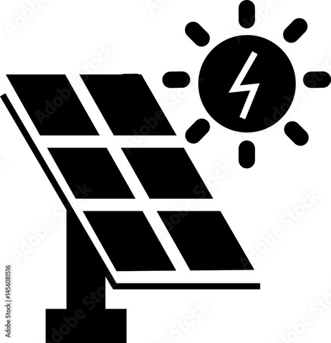 Solar panel icon. power energy. electricity Simple renewable energy solutions cells icon Home, roof pattern. Sun energy battery. environmentally friendly, editable stroke with transparent background