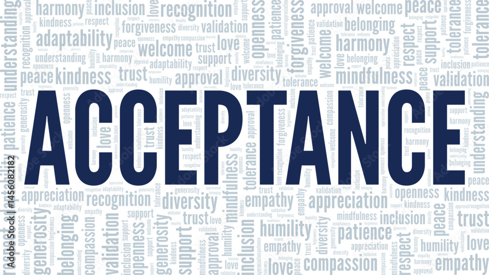 Fototapeta premium Acceptance word cloud conceptual design isolated on white background.