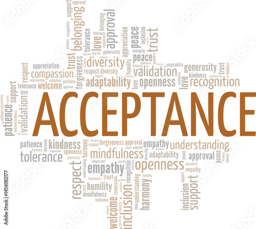 Acceptance word cloud conceptual design isolated on white background.