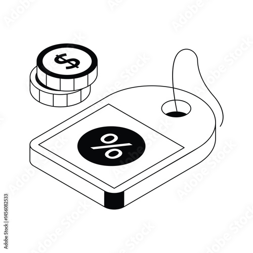 Get this amazingly designed discount tag isometric icon