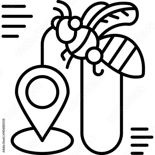 Bee Location Icon Vector Element