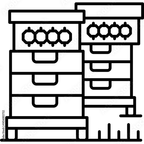 Bee Box Icon Vector Element