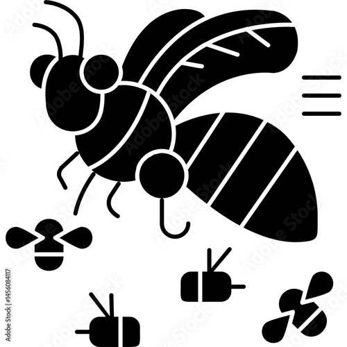 Bees Icon Vector Element
