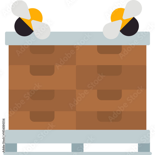 Bee Box Icon Vector Element