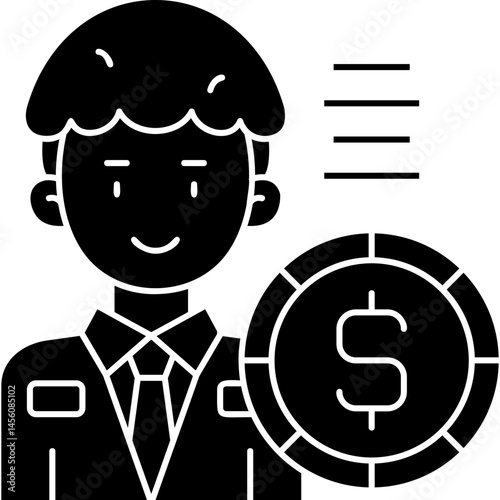 Dollar Coin Icon Vector Element