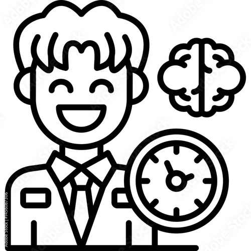 Mind Time Icon Vector Element