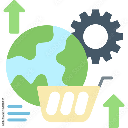 Global Market Icon Vector Element