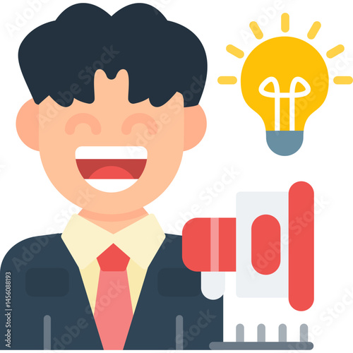 Think Idea Icon Vector Element