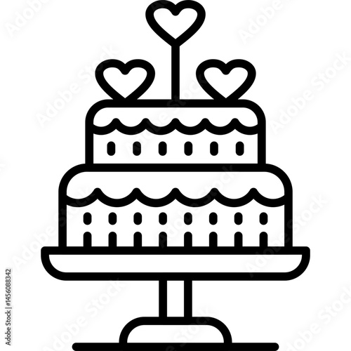 Wedding Cake Icon Vector Element