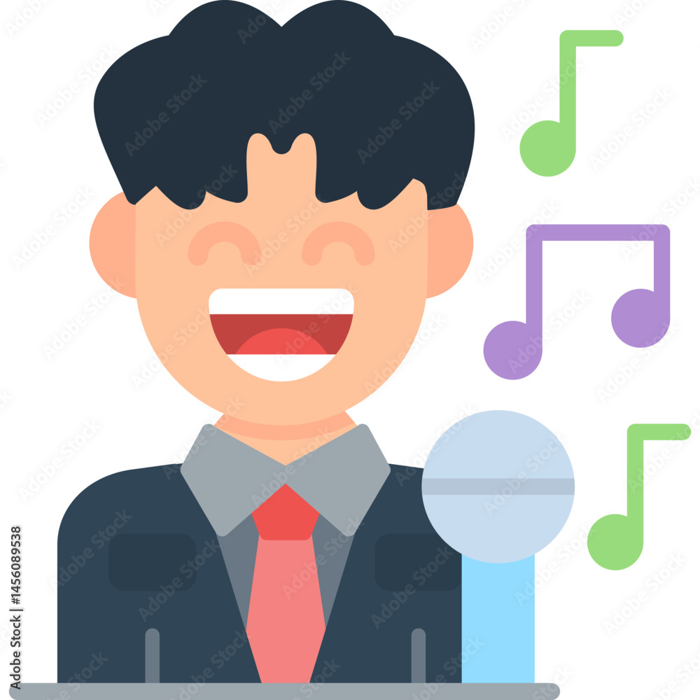 Singing Icon Vector Element