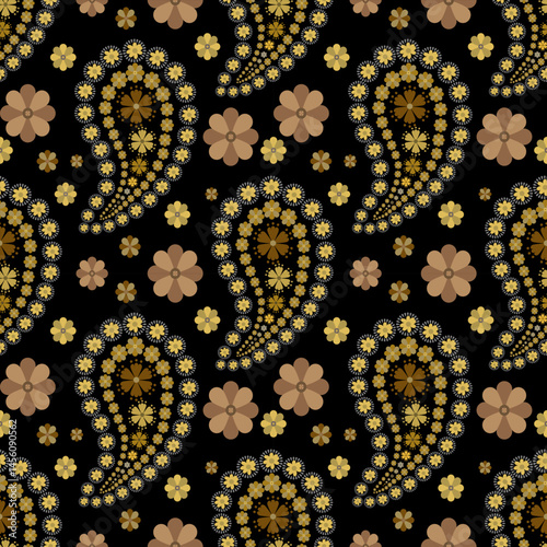 Paisley seamless Vector pattern. batik style background ,seamless paisley pattern with trend colors for bed linen .textiles, fabrics, souvenirs, packaging, greeting cards and scrapbooking,shawl