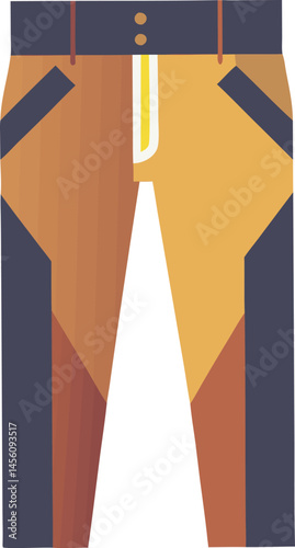 A stylish vector art illustration featuring sleek leather pants, showcasing detailed texture, realistic shading, and modern fashion design elements.