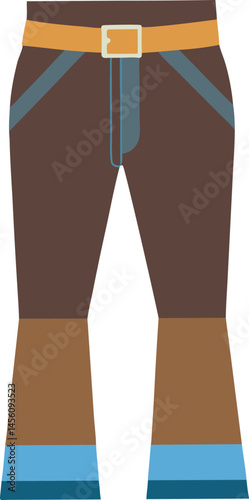 A stylish vector art illustration featuring sleek leather pants, showcasing detailed texture, realistic shading, and modern fashion design elements.