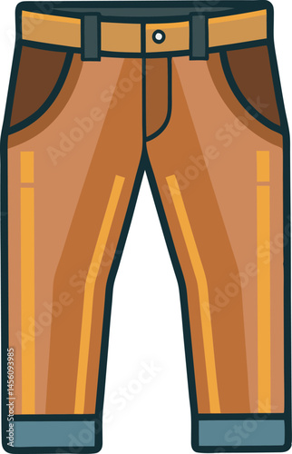 A stylish vector art illustration featuring sleek leather pants, showcasing detailed texture, realistic shading, and modern fashion design elements.