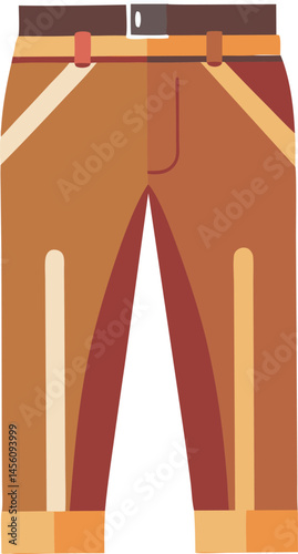 A stylish vector art illustration featuring sleek leather pants, showcasing detailed texture, realistic shading, and modern fashion design elements.