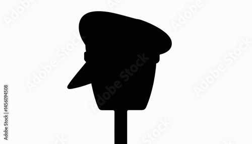 Silhouette of a paramedic cap on stand, honoring emergency services
