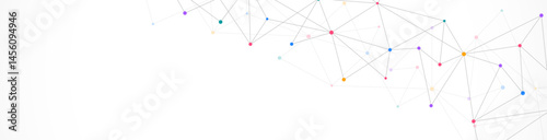 Abstract vector background and geometric pattern with connecting the dots and lines for banner design or header. Minimalistic vector texture for modern design