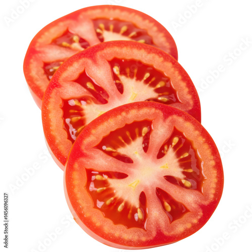 Wallpaper Mural Three tomato slices stacked on white background on transparent background Torontodigital.ca
