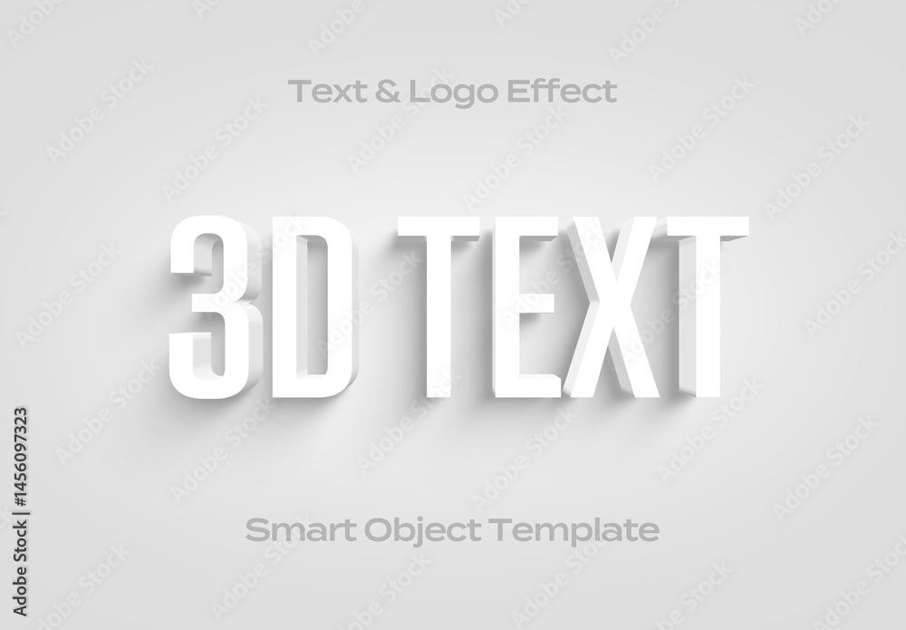 Minimal Clean White 3D Simple Text Logo Style Effect Mockup Logotype ...