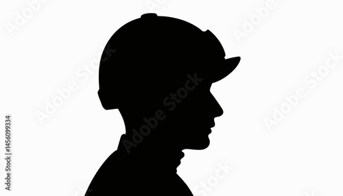 Jockey helmet silhouette profile, racing symbolism and elegance